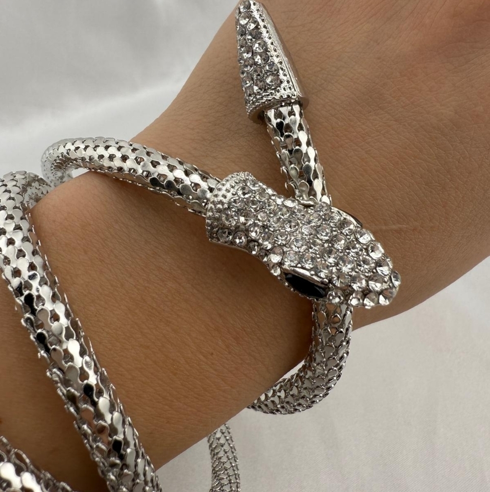 Elegant Serpente Silver Snake Bracelet
